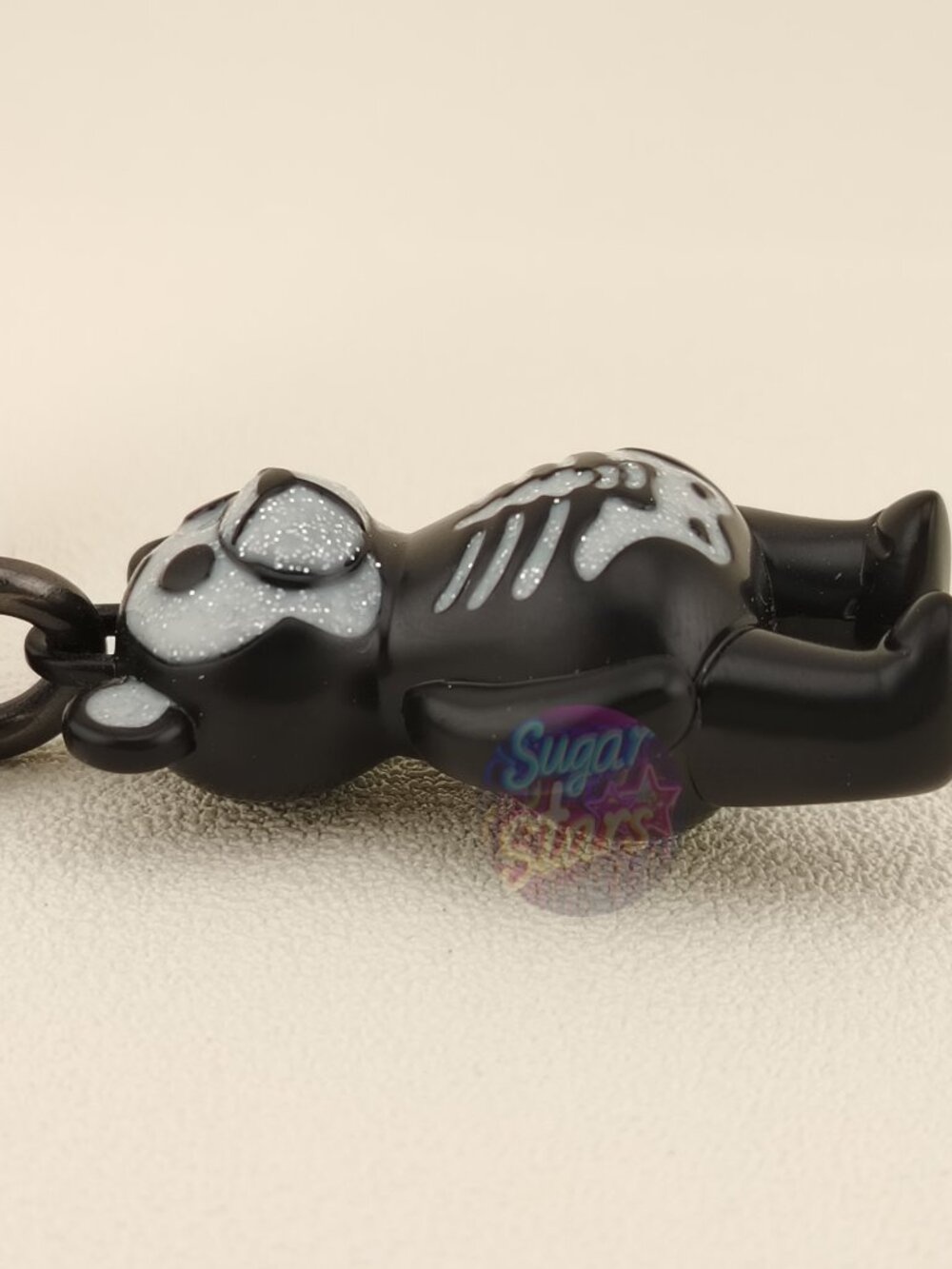 COACH Black Teddy Bear Keychain with Silver Glitter Accent - Picture 3 of 6